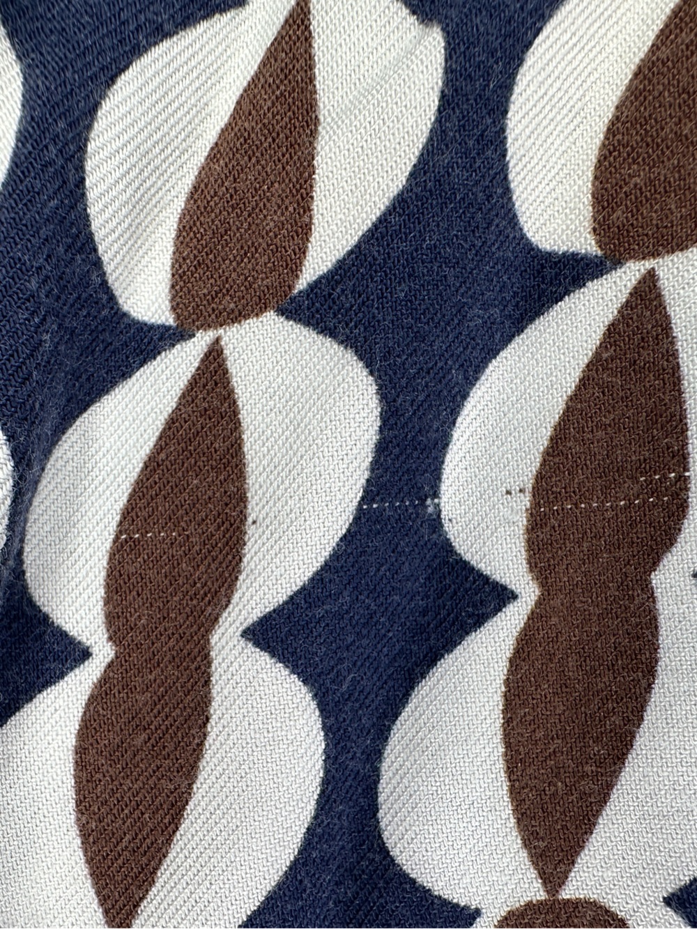 Boden Navy & Brown Geometric Mini Dress 3/4 Sleeve - size 6L - Picture 11 of 11